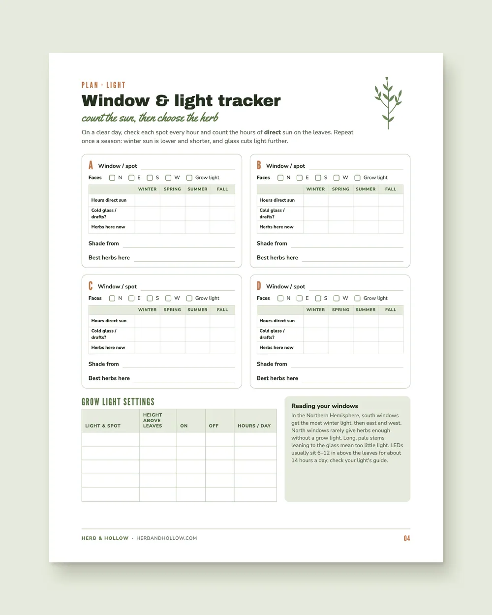 The Herb Garden Journal + 20 Herb Growing Cards: inside page 3